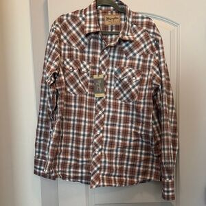 NWT Wrangler Multicolor Plaid Shirt XL modern fit
